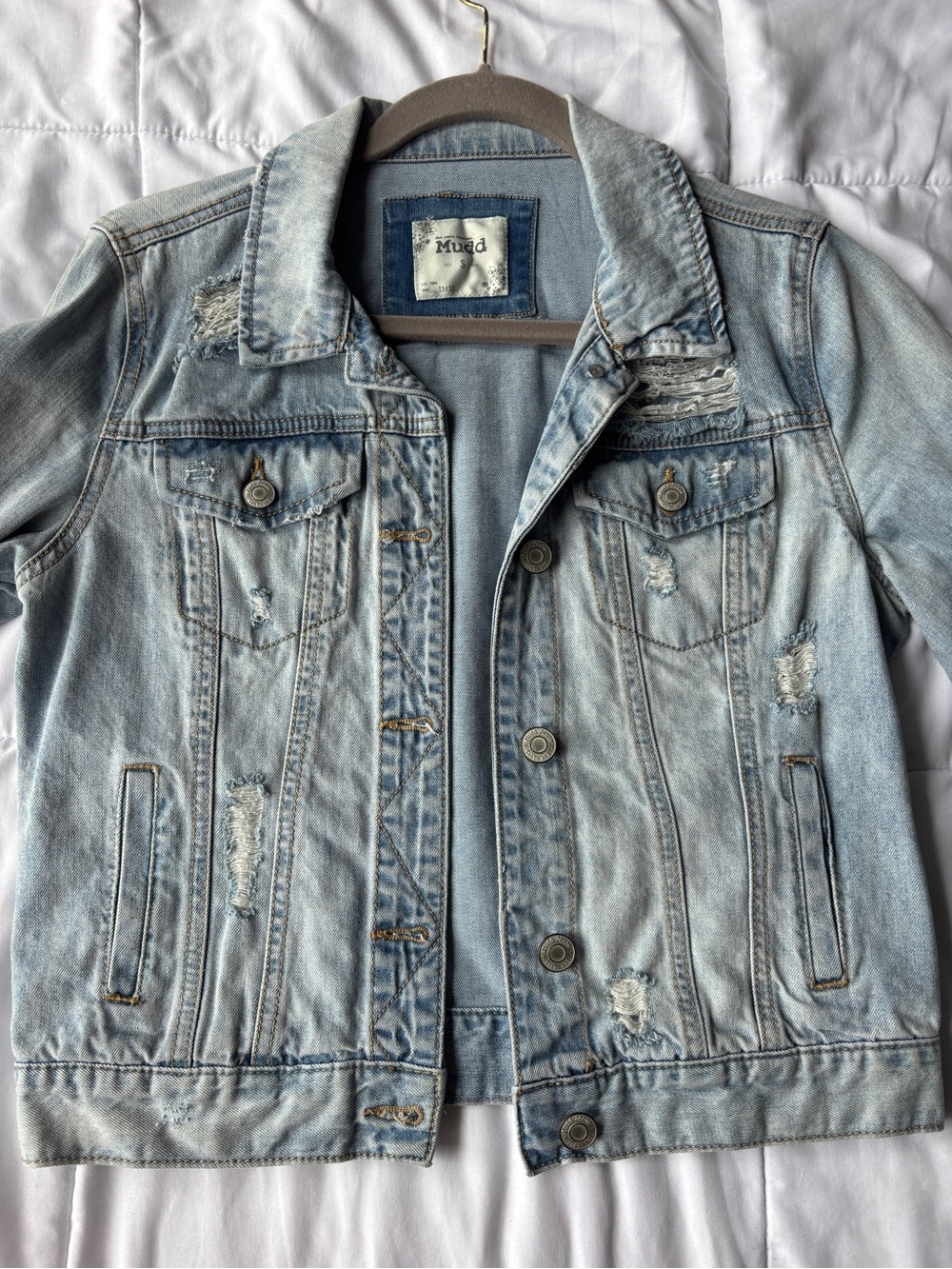 Mudd Light Blue Denim Jacket with Contrast Pocket